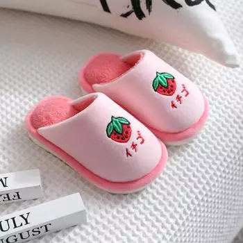 Милые мультяшные нескользящие хлопковые тапочки для детей - Теплая зимняя обувь для мальчиков и девочек 18cm (30/31)