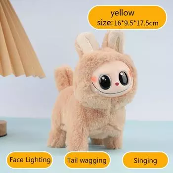 Милые мультяшные силиконовые плюшевые игрушки для лица, игрушки на батарейках, могут светиться, могут бегать, могут петь, детский подарок, подарок на День святого Валентина