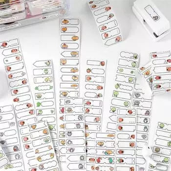 Милые мультяшные животные Капибара маленькие наклейки с надписями, можно писать вырубной лентой, ручная работа материал этикетка своими руками A4