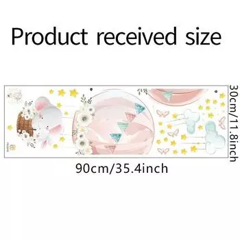 Милые мультяшные животные, слоны, воздушные шары, настенные наклейки для детской комнаты, детской спальни, школы, украшения дома, подарка для девочки A