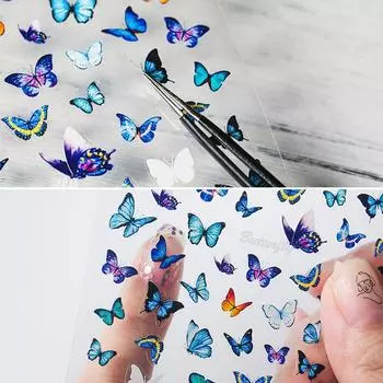 Милые наклейки для ногтей в виде медуз, желейные цвета, 3D-наклейки для дизайна ногтей, маникюрное украшение OneSize