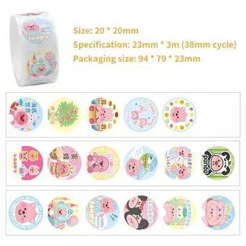 Милые наклейки из мультфильмов Kawaii Animal Tape Sticker Roll Toys Cartoon Graffiti Sticker For Water Bottle Laptop Luggages Decorative