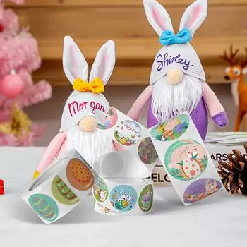 Милые наклейки с кроликами Пасхальный кролик Мультфильм Маленькие наклейки Животные Кролики Яйца Мультфильм Товары для украшения дома 7x6x3CM