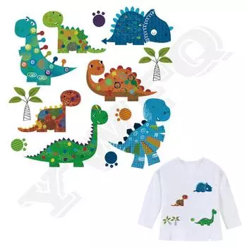 Детские термонаклейки в виде динозавров, 1 шт