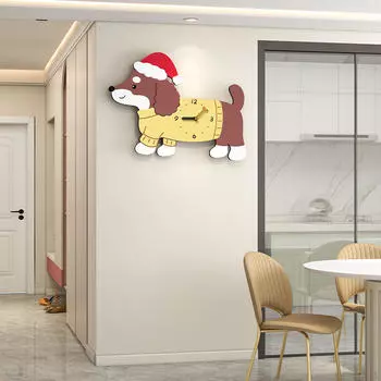 Милые настенные часы с изображением собаки, акриловые подвесные часы, художественный декор, простое декоративное украшение для