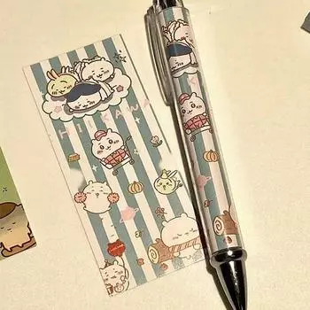 Милые нейтральные ручки Chiikawa Pressing Anime Cartoon Kawaii Гелевая ручка Школьные канцелярские принадлежности для студентов Подарки