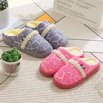 Милые нескользящие зимние женские тапочки, домашняя женская удобная женская обувь, хлопковые женские домашние тапочки, плюшевые тапочки 4 фиолетовый