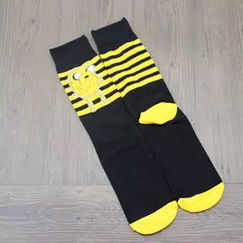 Милые носки для приключений в стиле аниме, мультфильмов, желтые, для улицы, ролевые игры, хлопковые комиксы, женские и мужские носки для вечеринок, новинка, интересная весна