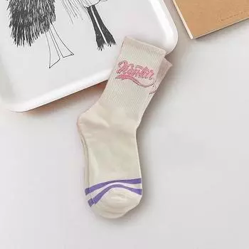 Милые носки Харадзюку с клубничками и надписью Love , средней длины, дышащие, осенне-зимние, повседневные