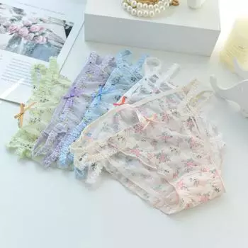 Милые новые девушки Froal прозрачные женские нижнее белье с цветочным принтом кружевные трусики сетчатые трусики