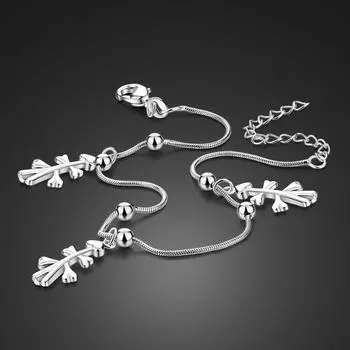Милые ножные браслеты с подвеской в виде чучела, 100% стерлинговое серебро 925 пробы, сандалии босиком, ювелирные изделия на щиколотке, браслеты для женщин, летний подарок