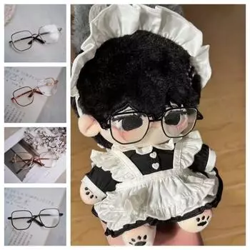 Милые очки для куклы Preppy Cotton Dolls, мягкие, 20 см, кукольные очки в золотой оправе, хлопковая мягкая кукла золотой