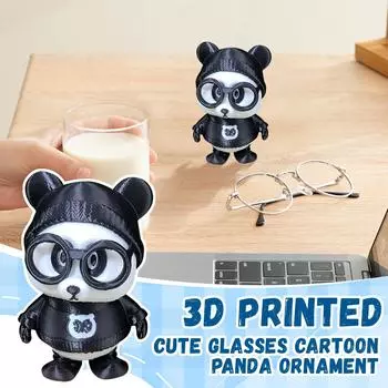 Милые очки, напечатанные на 3D-принтере, мультяшное украшение для рабочего стола One Size чёрный