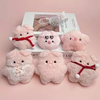 Милые очки, шарф, свинья, нагрудник, свинья, мультяшный брелок, кулон, мягкая кукольная сумка, плюшевый кукольный брелок, кулон, подарок #469439 03