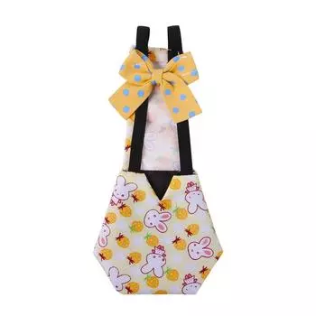 Милые печатные дышащие подгузники для уток, регулируемые милые подгузники для цыплят с бантом, многоразовые принадлежности для птицеводства, которые можно стирать xs