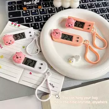 Милые петлевые подвесные цифровые электронные часы рюкзак брелок сумка кулон многофункциональные электронные часы мини-часы таймер подарок