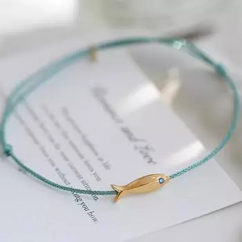 Милые плетеные веревочные браслеты в виде рыбок для женщин в богемном стиле с синей и красной веревкой на ногу, летняя пляжная бижутерия as the picture