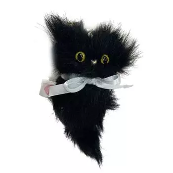 Милые плюшевые брелоки-подвески в виде кошек, сладкие милые подвески, подвесное украшение, брелок, украшение для рюкзака, бижутерия для женщин, девушек чёрный