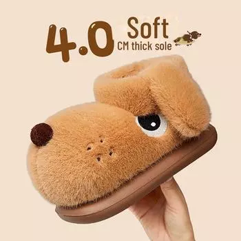 Милые плюшевые хлопковые тапочки: Уютные домашние и уличные ботинки для женщин и мужчин Size 40/41 (fits 39-40 foot)