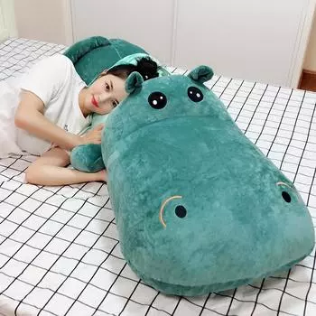Милые плюшевые игрушки Бегемот Спи с тобой Кукла держит кукол на кровати и мужские и женские подушки 60 cm (smaller) -0.25kg