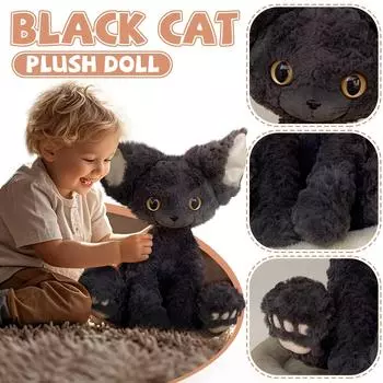 Милые плюшевые игрушки, мультяшные куклы, фигурки, детские подарки 30 чёрный