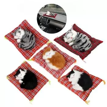 Милые плюшевые котята, кукла, игрушка, украшение для дома, автомобильный стайлинг, украшения для автомобиля, милая имитация спящих кошек, украшение для приборной панели жёлтый