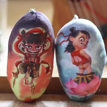 Милые плюшевые куклы Nezha, мягкая тряпичная кукла, брелок, сумка, кулон, рюкзак, подвесные украшения, брелок, мягкие игрушки, детские подарки, аксессуары