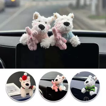 Милые плюшевые куклы-собаки, подвеска для автомобиля, зеркало заднего вида, сумочка, подвесные украшения, кукла-брелок, украшение для приборной панели салона автомобиля