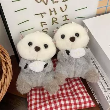 Милые плюшевые куклы-выдры, мягкие игрушки, брелок, кулон, школьная сумка, кошелек для ключей, подвесные украшения, парные рюкзаки, подвески, детские подарки