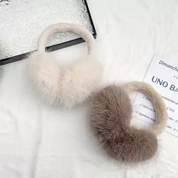 Милые плюшевые меховые наушники женские зимние теплые наушники мягкие кашемировые беруши из цельного меха модные унисекс наушники для отдыха на природе