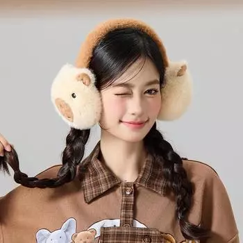 Милые плюшевые наушники Capybara, теплые складные наушники для женщин и мужчин, зимние теплые наушники для защиты от холода на открытом воздухе