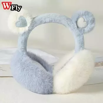 Милые плюшевые наушники с медвежьими ушками, теплые осенью и зимой, Spice Girl Harajuku Sweet Lolita Gothic Woman коричневый