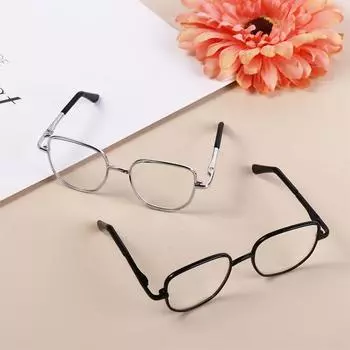 Милые плюшевые очки для кукол-идолов, мягкие, 20 см, очки для кукол в золотой оправе для девочек серебряный