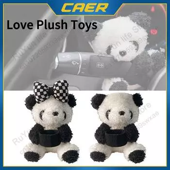 Милые плюшевые украшения в виде панды для дворников, переключателей указателей поворота автомобиля, кукольные банты, украшения для салона автомобиля, аксессуары для автомобильных шестеренок