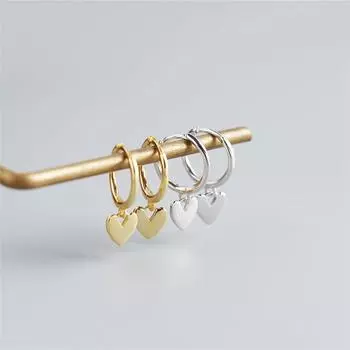 Милые подарки ручной работы, элегантные серьги-кольца в форме сердца с любовью, женские, романтические 1.8cm