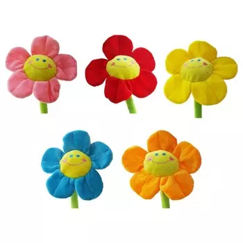 Милые поддельные подсолнухи украшают стол Мягкая игрушка имитация подсолнуха из ткани синий