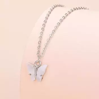 Милые подвески из смолы в виде бабочки, ожерелье для женщин и девочек, цепочка, чокеры, кулон, подарки для дружбы