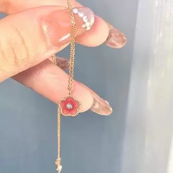 Милые подвески ожерелья Фея розовый цветок ключичная цепочка для женщин подарок A4