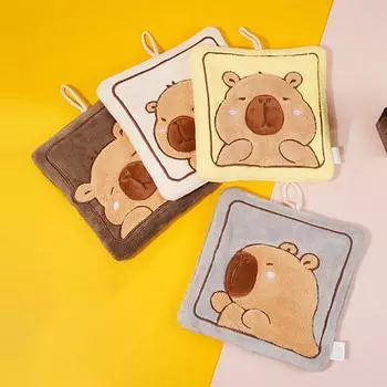 Милые полотенца для рук Capybara, полотенце для ванной из микрофибры, очень толстый коралловый бархатный носовой платок, впитывающее полотенце, подарки