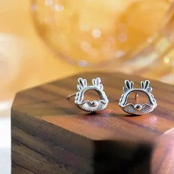 Милые полые маленькие серьги Fulong для женщин, новые серьги с китайским дизайном животных