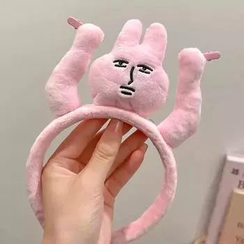Милые повязки на голову, плюшевые забавные повязки на голову с мультяшными кроликами, креативные повязки на голову, аксессуары для волос, подарки на день рождения для девочек
