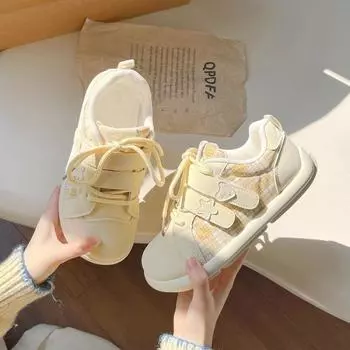 Милые повседневные универсальные нишевые женские туфли весна новые туфли-пуфы студенческого стиля на тонкой маленькой подошве 35