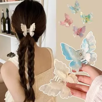 Милые принцессы ацетат двухслойные заколки-бабочки для волос милые заколки для девочек головные уборы заколки для волос аксессуары для волос 7cm
