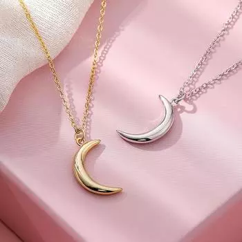 Милые простые подвески в виде луны для женщин, ожерелья-чокеры из богемского золота, металлические украшения, бижутерия, ожерелья золотой