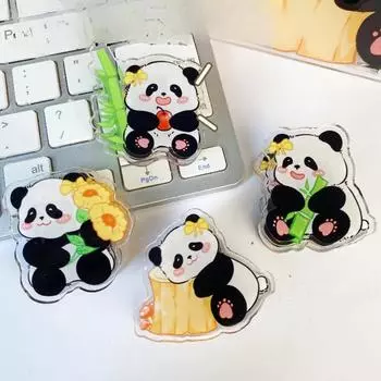 Милые пружинные зажимы в виде панды, многоцелевые офисные зажимы, пластиковые зажимы в виде панды для женщин, школьников, студентов, канцелярские принадлежности