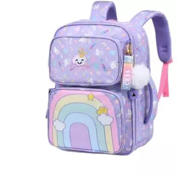 Милые радужные рюкзаки для девочек 1-6 класс мультяшный ортопедический водонепроницаемый рюкзак детский сад школьная сумка Mochila Escolar