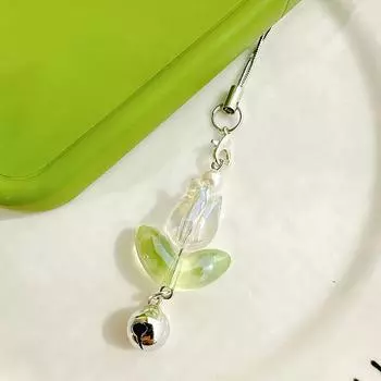 Милые разноцветные тюльпаны, цветы, брелки для телефона, подвески для автомобильных ключей, подвески, украшения для сумок, чехол для гарнитуры, ремешок, аксессуар фиолетовый