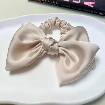 Милые резинки-скранчи с бантиками для девочек, ацетатные хлопковые аксессуары для волос для конского хвоста, двухслойный бант для волос, эластичные резинки