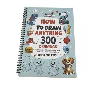 Милые рисунки еды с животными и изысканные книги для рисования креативных узоров One Size синий