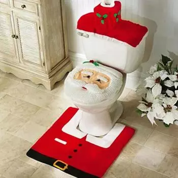 Милые рождественские чехлы на сиденья для унитаза, креативный коврик для ванной с Санта-Клаусом, рождественские принадлежности для дома, новогоднее подарочное украшение Navidad 1